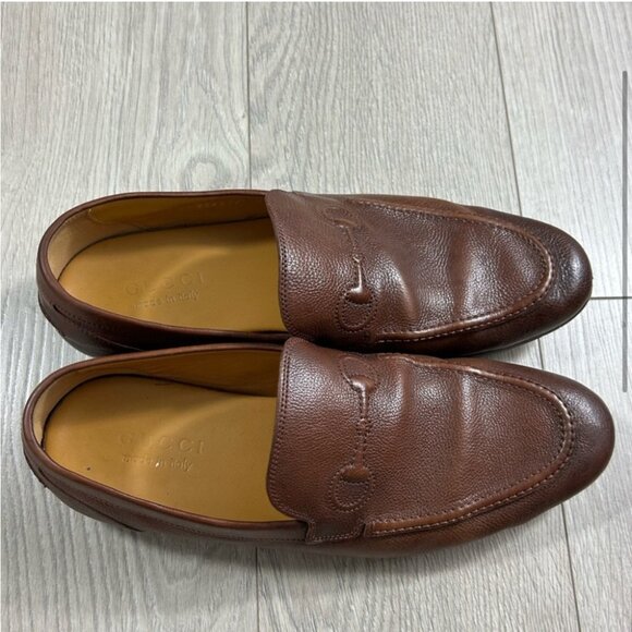 Gucci Brown Leather Horsebit Loafers - Picture 3 of 10